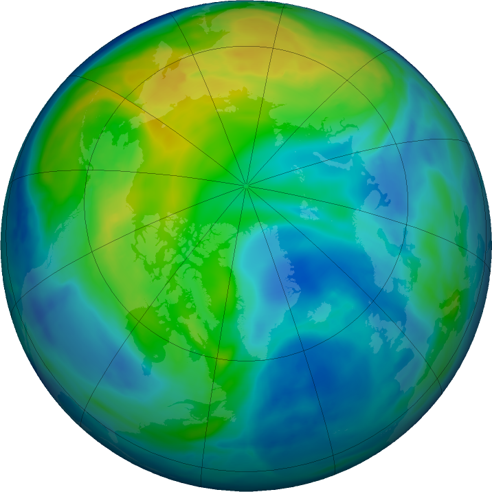 Arctic ozone map for 12 November 2016